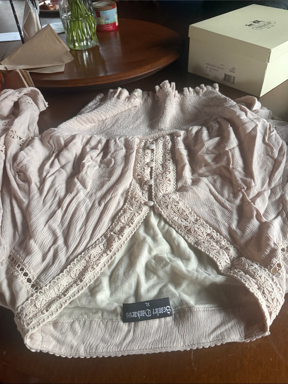 Soft Blush Lace-Trim Chemise Slip